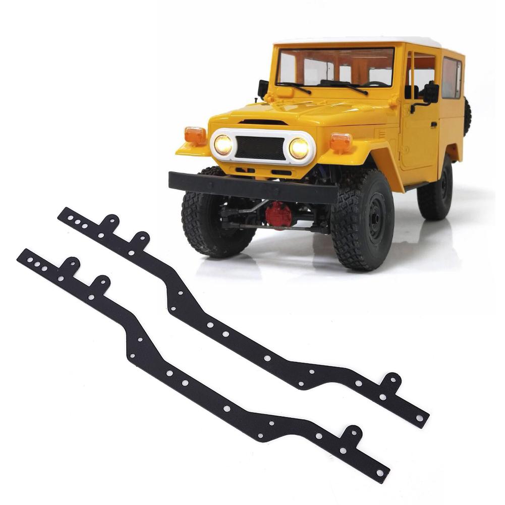 2Pcs RC Car Metal Chassis Beam Replacement Accessory for WPL C34 C34K C34KM 1Celsius16 Black