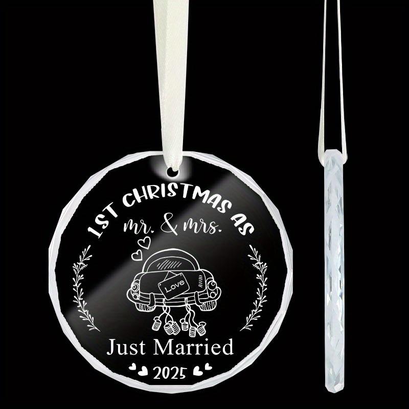 

1 шт./2 шт. Свадебные подарки для пары, Подарки для мистера и миссис, Свадебный подарок для невесты, Пары 2025, Подарок на девичник для женатых - Стеклянное украшение 1pc