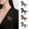 Gift Rhinestone Running Horse Brooch Traditional Retro Brooch Pins Vintage Zodiac Animal Badge Cultural Art
