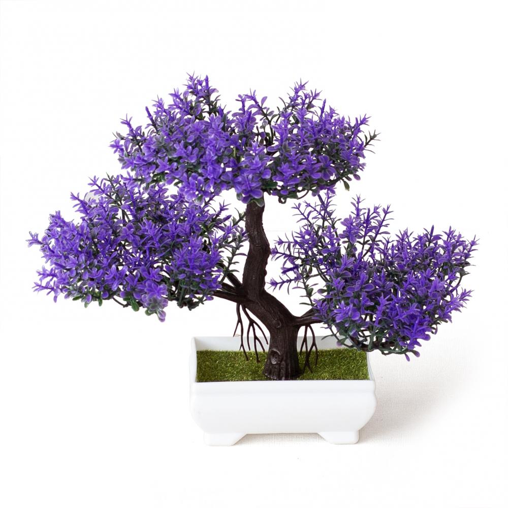 Dekoracja ze sztucznych roślin, Bonsai w doniczce, Małe drzewko w doniczce, Sztuczna roślina w doniczce, Ozdoby do ogrodu zen na stół, Dekoracja domu, pokoju