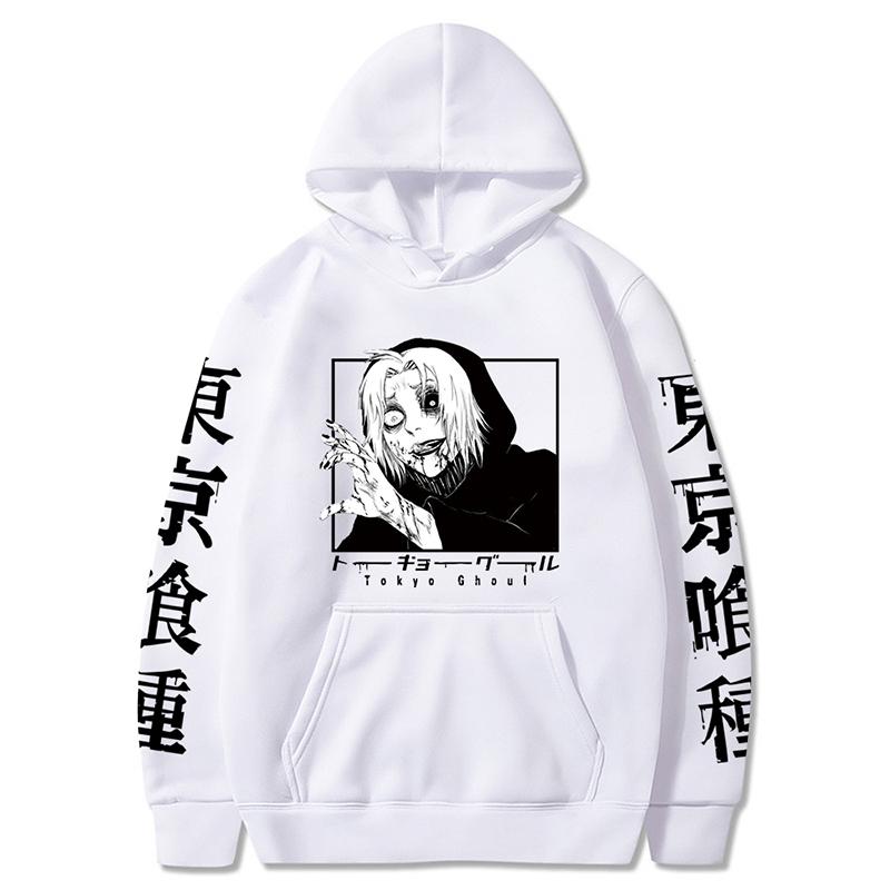 Anime Tokyo Ghoul Takizawa Seido Printed Hooded Men Women Gothic Vintage Hoodies Casual Streetwear Harajuku Unisex Sweatshirt