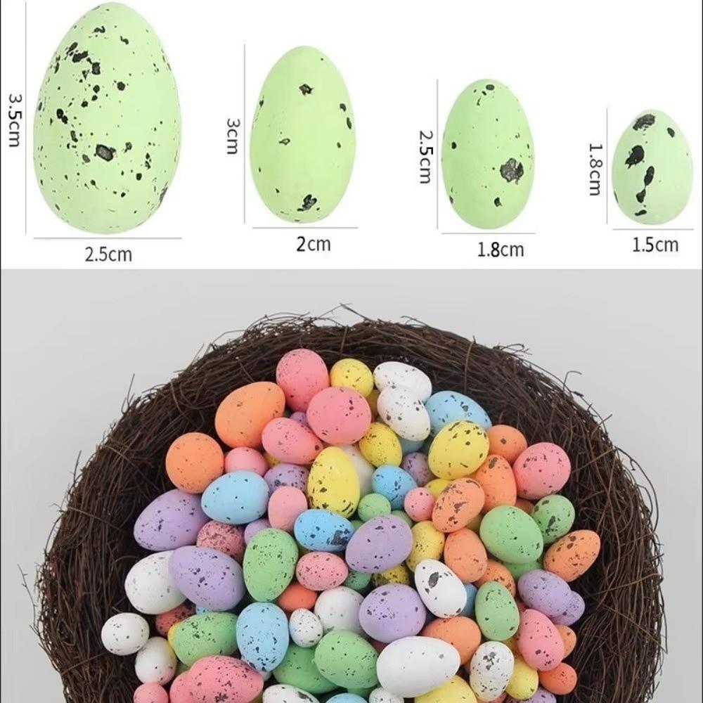 50/100Pcs Speckled Foam Easter Eggs Colorful Painted Bird Eggs  Easter Party Decorations