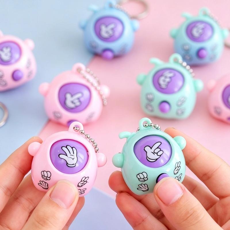 10/20/30/50Pcs Mini Finger Flick Game Toy Rock Paper Scissors Guessing Keychain School Bag Pendant Birthday Party Gift