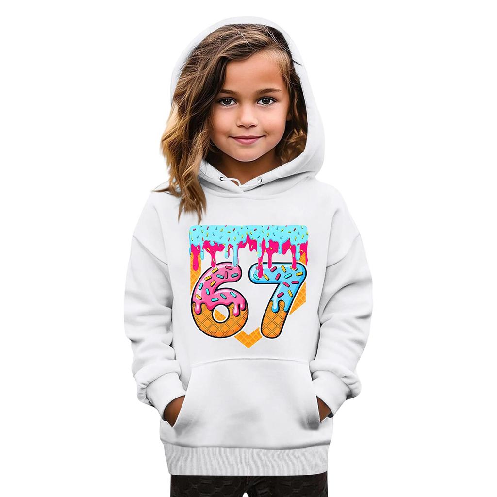 Sudadera con capucha de manga larga y cuello redondo con estampado de moda para niños