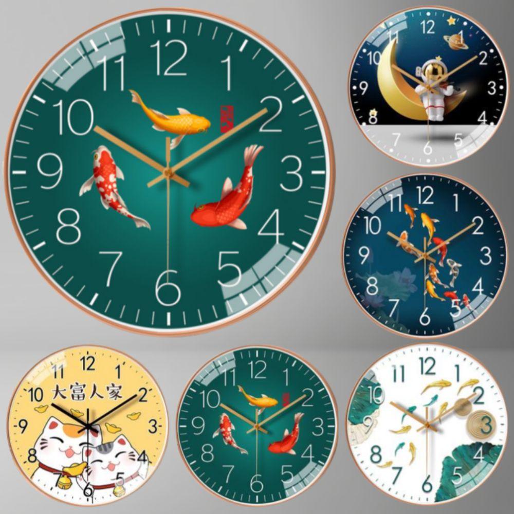 Geräuschloses Uhrwerk Kinder Wanduhr Nicht tickend Schlafzimmeruhr Kreativität Runde Uhr Zuhause