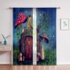 3D Cartoon Fantasy Mushroom Curtains Children's Favorite Room Bedroom Decor Curtains 2 Panels Living Room Den Balcony Decor
