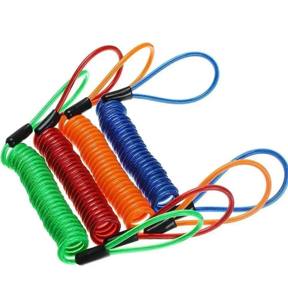 Bike Spring Cable Lock Anti-Theft Rope Alarm Disc Lock Bicycle Security Reminder Motorcycle Theft Protection 120-145cm