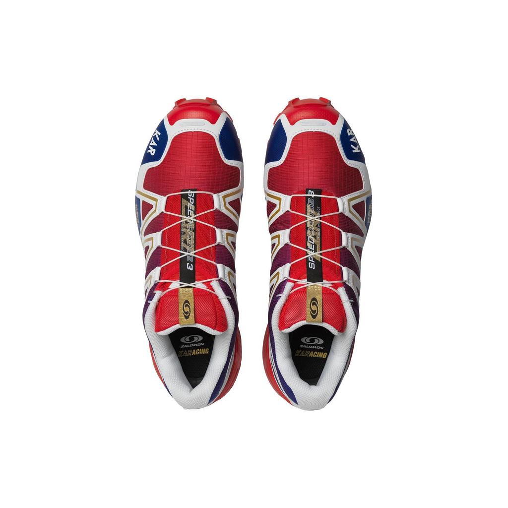 SALOMON Kar LArt De LAutomobile X  Speedcross 3 Comfortable Versatile Non-Slip Durable Low-Top Outdoor Functional Shoes Unisex Shoes Red Blue 476745