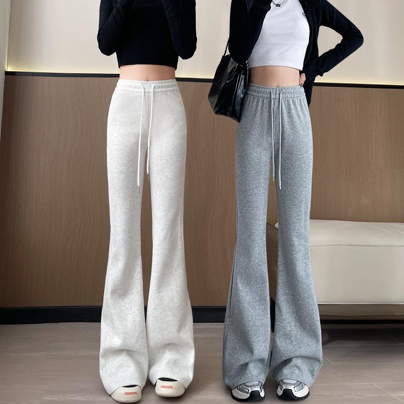 Micro-pull Sweatpants Women's Spring and Autumn Models New High-waisted Sweatpants Casual Small Horn Horseshoe Pants