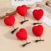 5/10Pcs Heart Hair Clip 3D Flocking Love Shaped Hairpins Fashion Duckbill Clip Valentine's Day Hair Accessories For Girls