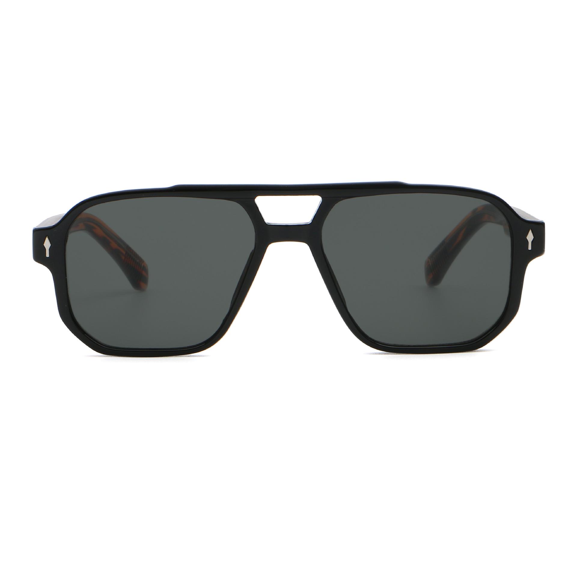 Unisex Double Bridge Aviator Sunglasses - UV Protective Driving Shades