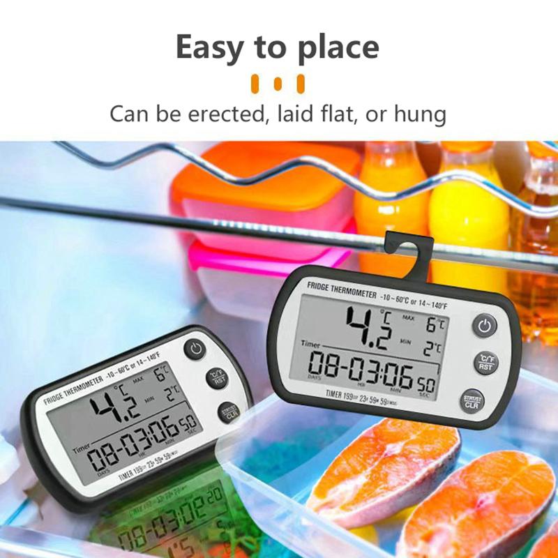Fridge Thermometer With Hook Anti-Humidity Refrigerator Freezer Electric Lcd Display Digital Thermometer Temperature Monitor