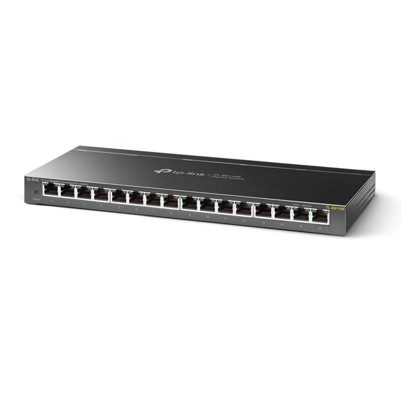 TP-Link Switch de 16 Puertos Gigabit - No Gestionable Pro - Plug & Play - Tecnologia Verde-TL-SG116E