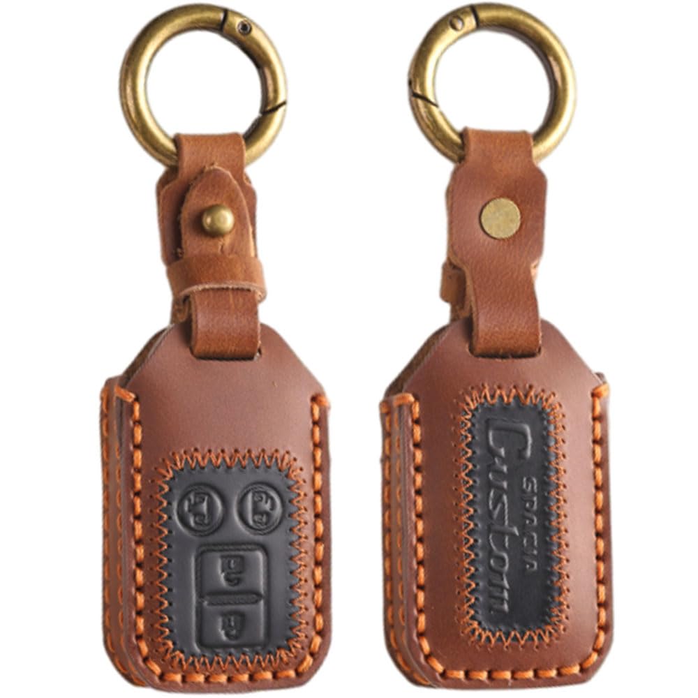 

[KOKATO] Suzuki Spacia Custom MK54SMK94S Genuine Leather Smart Key Case Key Holder Key Cover Luxury Leather Protective Key Installation Easy to I