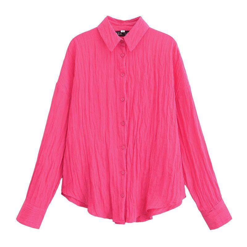 Fashion Style 2024 Summer New Arrival Women's Wrinkle Effect Shirt High Waist Wrapping Towel Style Pants 8741128