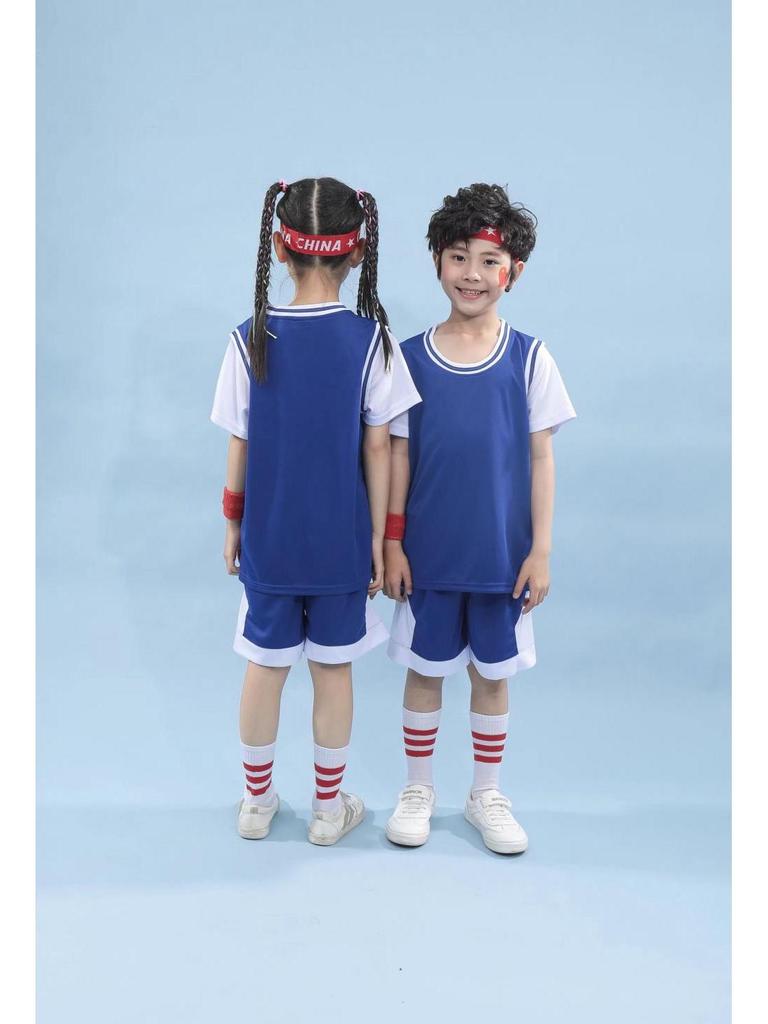 Two-Piece Girls' Basketball and Jump Rope Sports Uniform Set