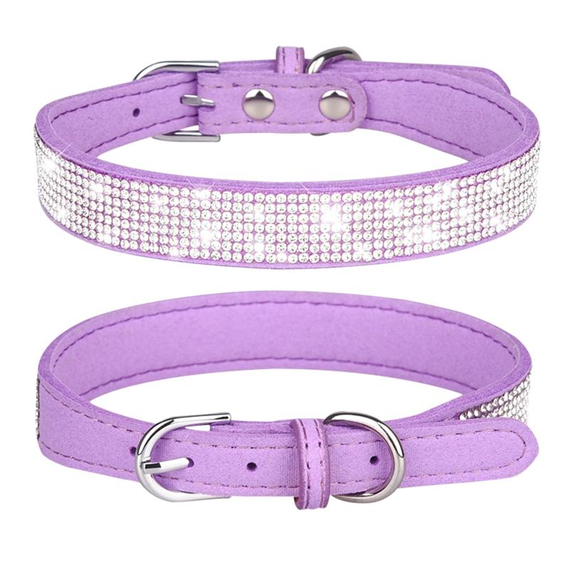 2 Stück Hundehalsband Kordelzug Seil Set Kristall Bling für Strassstein Verstellbares Band Welpe für Katzen Halsbänder Hals Hals St