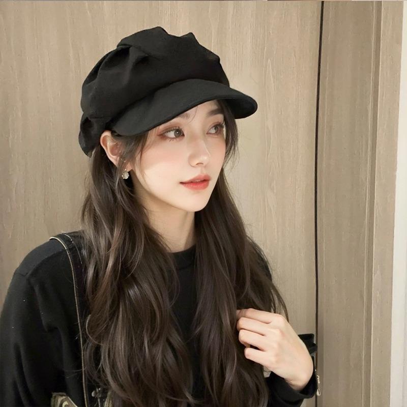 Cloud Beret Women's Summer Versatile Face Small Bud Painter Hat Big Head Circumference Hat Tide