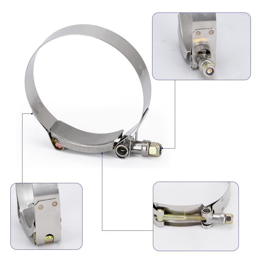 Stainless Steel 304T Exhaust Pipe Clamp, 3" (79-87) for Silicone Turbo Hose, 2-Pack