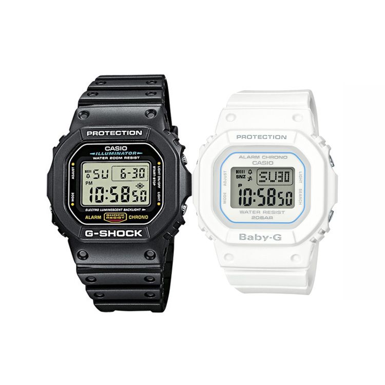 

Casio G-Shock & Baby-G Series Electronic Square Waterproof Quartz Watch Unisex Watches Gray DW-5600E-1VP+BGD-560-7A Black Dial+White Dial (Couple Watch)
