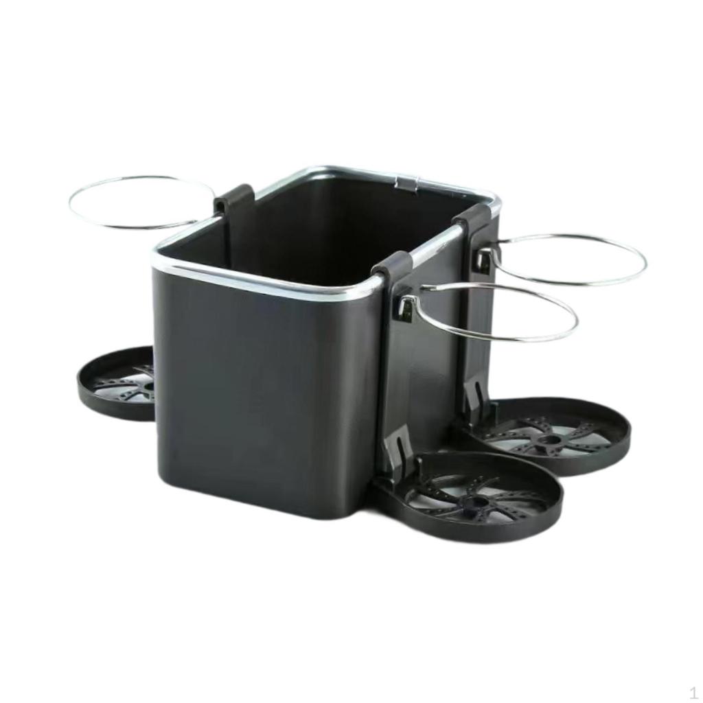 Car Armrest Organizer with Tissue Holder And 3 Cup Holders