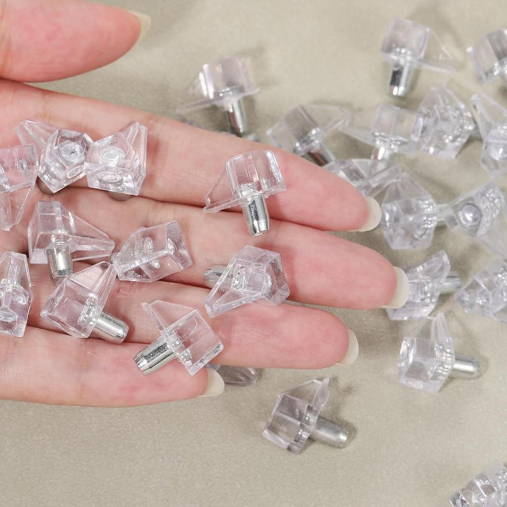 Cabinet Shelf Pegs, Shelf Support Pegs for Shelves, Clear Plastic Peg Cabinet Shelf