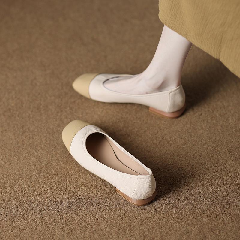 81260-4 flat-soled single shoes women's autumn 2025 new super soft shallow mouth Doudou shoes with skirt single shoes