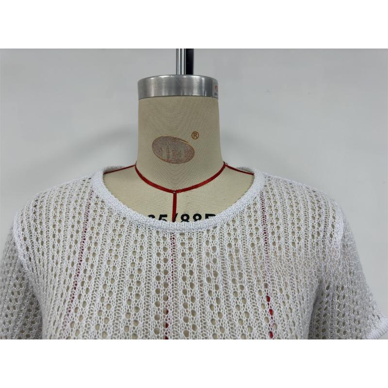 Damska nowa letnia seksowna sukienka typu halter ze ściągaczem i średnim stanem i krótkim rękawem