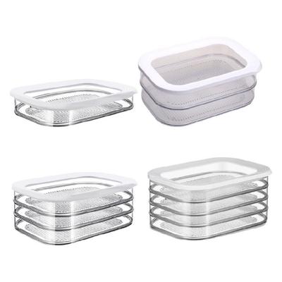 Refrigerator Safe Plastic Food Storage Container With Leakproof Lid Dishwasher Safe Clear Kitchen Organiser Box