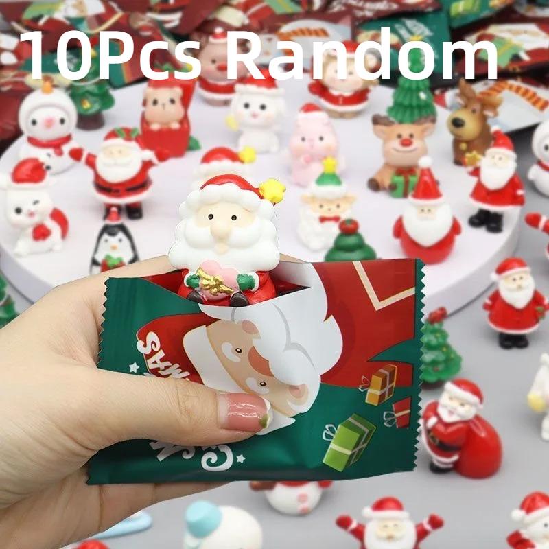 

10 шт. Мини Рождественская игрушка-сюрприз из смолы Санта Клаус Снеговик Рождественская елка Сюрприз-бокс Милый Рождественский набор для DIY подарков для детей