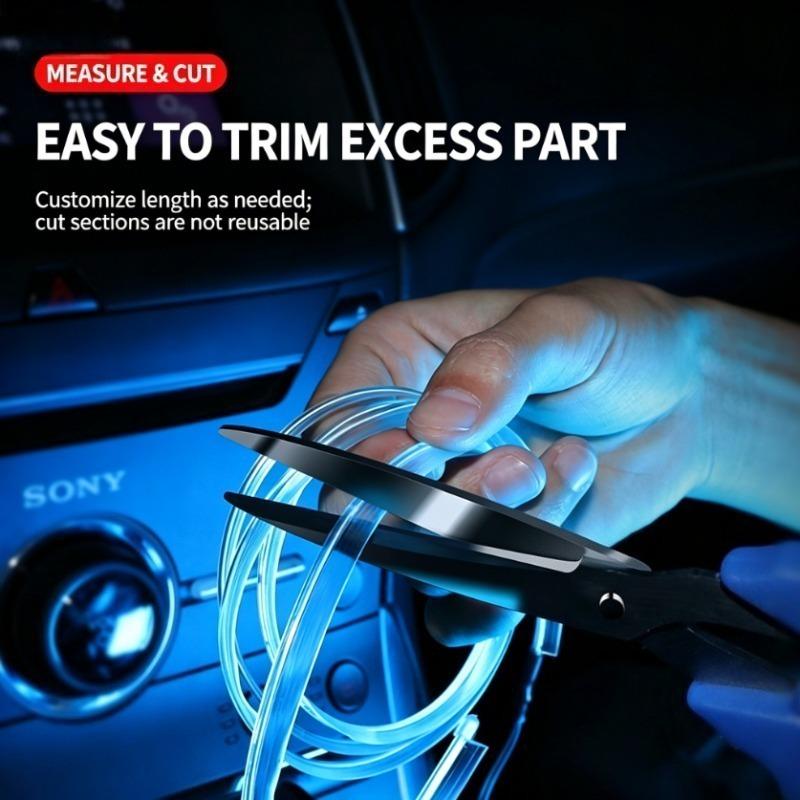 3/5M Car Interior Led Decorative Lamp EL Wiring Neon Strip For Auto DIY Flexible Ambient Light USB Party Atmosphere Diode