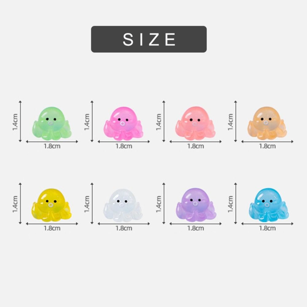 Glow In The Dark Car Ornaments Micro Octopus Octopus Figures Durable Desk Ornament