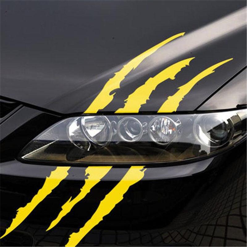 

Monster Scratch Claw Decal Headlight Car Decoration Vinyl Sticker Halloween For жёлтый