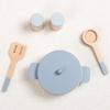 Wooden Kitchen Playset for Kids Educational Role-Play Chef Toys Mini Cookware Pots Pans Simulation Cooking Utensils for Children