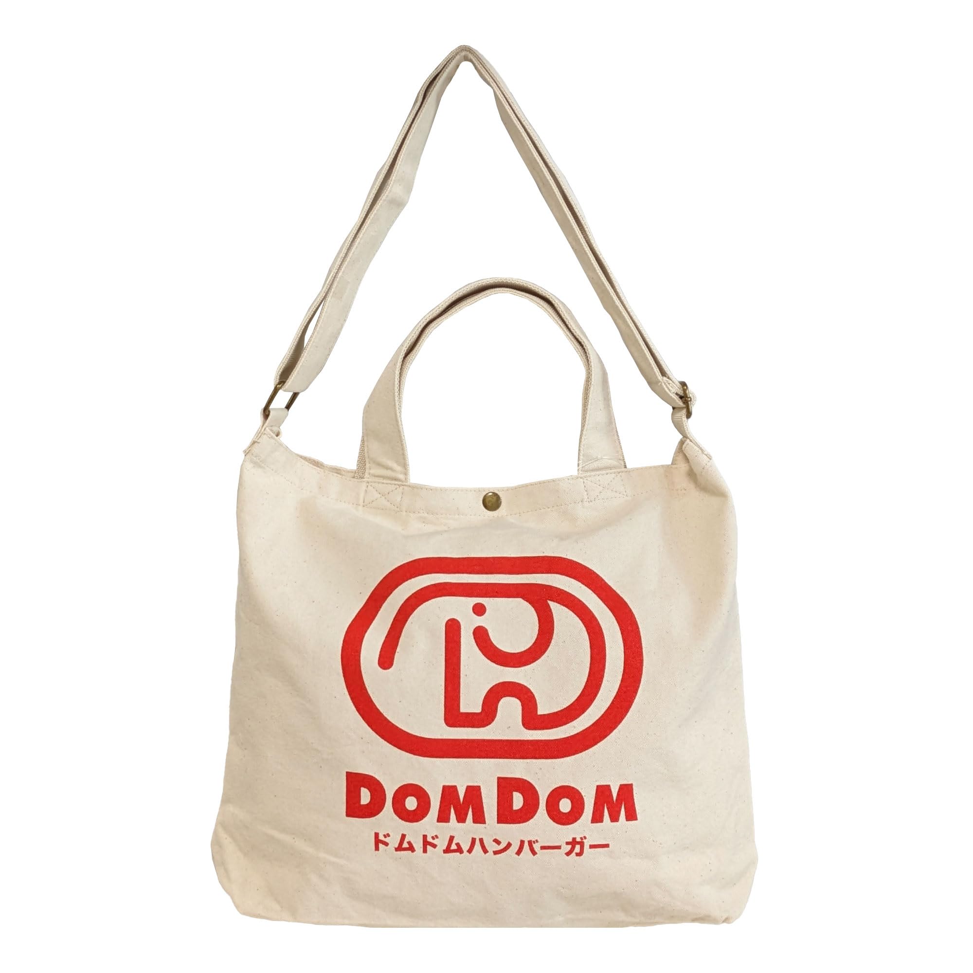 

DOMDOM Tote Bag Shoulder Bag Domzo 2WAY Crossbody Large Capacity Brand Goods Cotton Canvas [Domdom Hamburger] Men s Women s DMB-0011