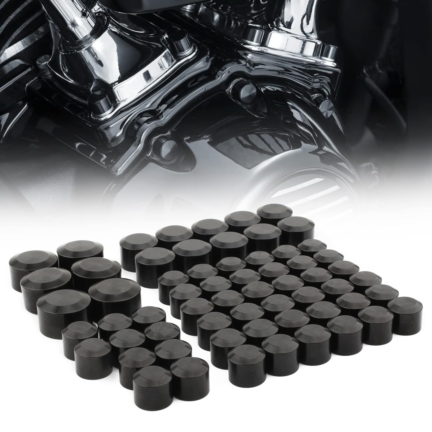 

Motorcycle Bolt Covers Engine Bolt Head Toppers Caps Kit for Harley 2017-2025 Touring Road King Street Glide Road Glide Electra Glide 2018-2025 чёрный