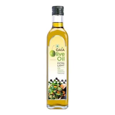 Gaia Extra Light Zeytinyağı, Sıfır Kolesterol ve Düşük Doymuş Yağ ile İnanılmaz Sağlıklı, Kavurma, Fırınlama ve Tüm Hint Mutfağı, 1L