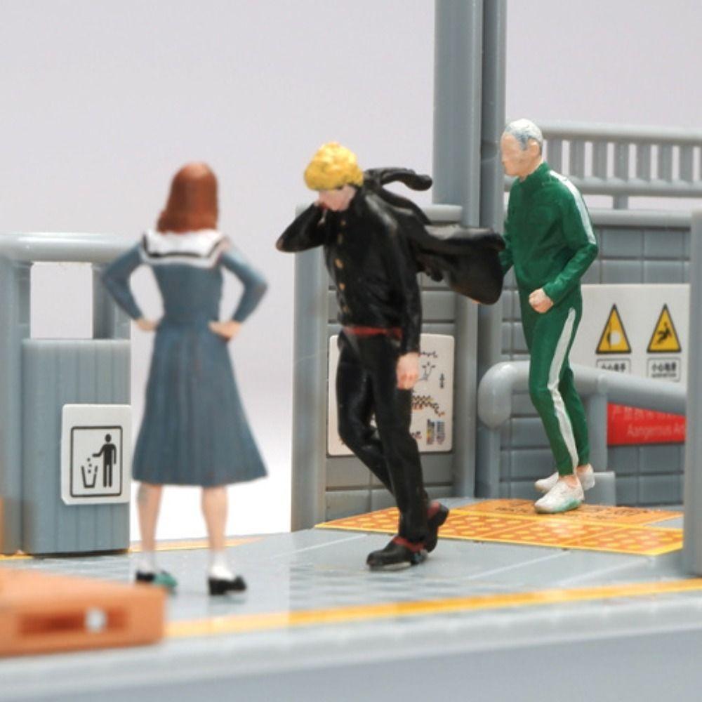 Simulated Metro Station Model Figure Display Architecture Scene Model Kids Toy