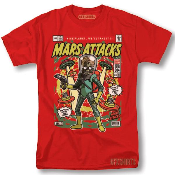 Mars Attacks 90s Funko Graphic Movie Classic Film Retro Vintage Design T-Shirt