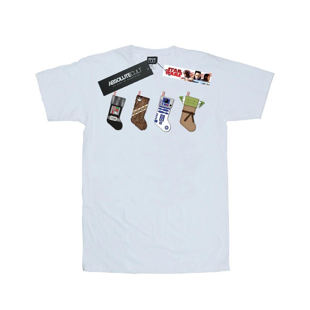 Star Wars Womens/Ladies Christmas Stockings Cotton Boyfriend T-Shirt