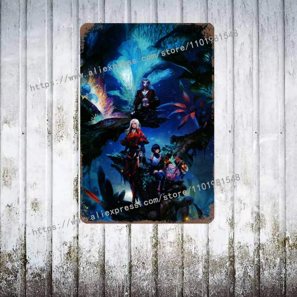 Xenoblade Chronicles 2 Hikari Poster Vintage Tin Sign Metal Sign Decorative Plaque for Pub Bar Man Cave Club Wall Decoration