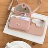 Crossbody Long Lanyard Leather Cards Bag Case for Samsung S26 Ultra S25 S24 Plus A17 A07 A57 A37 Built In Makeup Mirror Cover