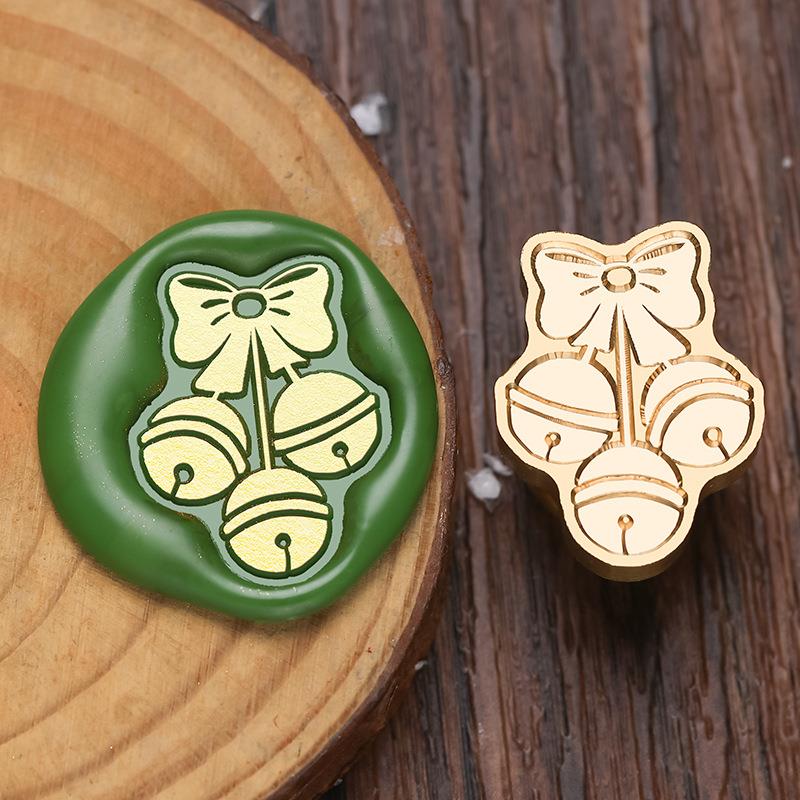 Stamp Christmas Series Relief Lacquer Seal Header Snowflake Deer Brass Carving Hand Diy Copper Head