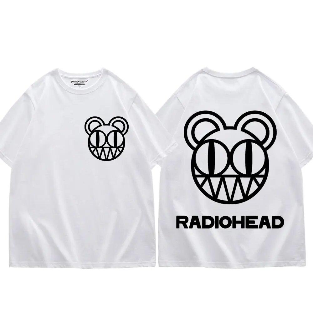 Rock Band Radiohead Tričko s potiskem Unisex Ženy Móda Vintage Volná trička Léto Neformální Tričko z čisté bavlny Hip Hop Streetwear