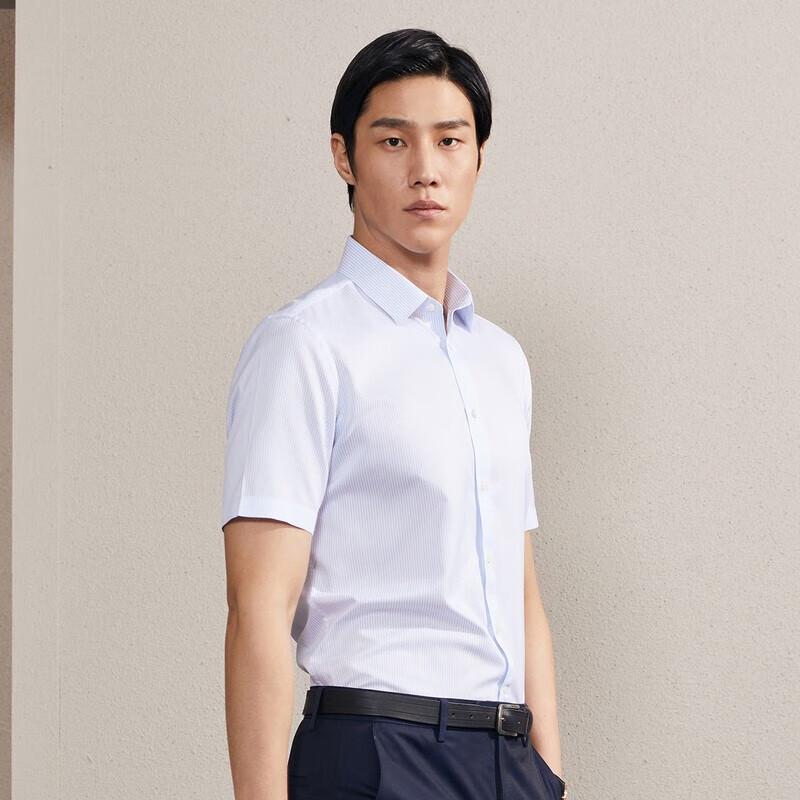 YOUNGOR Men's Business Casual Short Sleeve Shirt