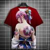 Vintage Girl Pattern Men's T-Shirt Cartoon 3d Printing T-shirt Oversized Tees For Men Bad Girl Harajuku Top Short Sleeve T Shirt