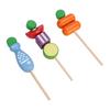 Kids Wooden BBQ Grill Playset Interactive Wooden Barbecue Play Food Set Play Kitchen Accessories