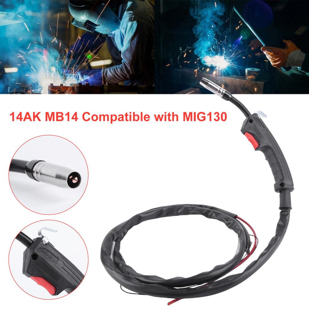 14AK MB14 CO2 Gas Protective Welding Gun Assembly 2 Meter MIG Welding Gun Welding Torch Stinger Fit for MIG130 0.8~1.2mm