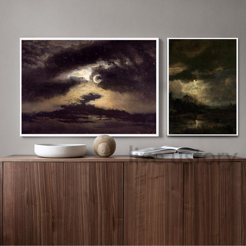 Dancing Witches Art Prints Vintage Gothic Posters Dark Academia Aesthetic Canvas Painting Witchy Wall Pictures Living Room Decor