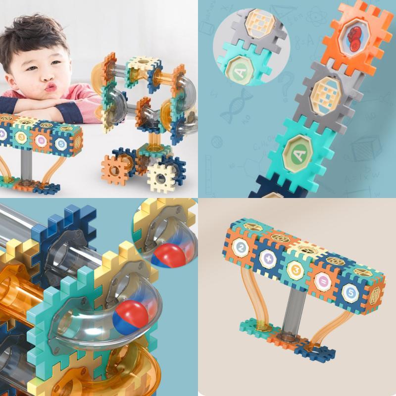 Iq Playground Plastic Slide Marble Run Building Blocks